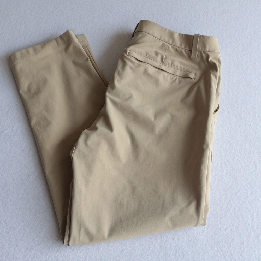 LULULEMON ABC COMMISSION CLASSIC FIT 5-POCKET PANT WARPSTREME SIZE 33 Tan Khaki